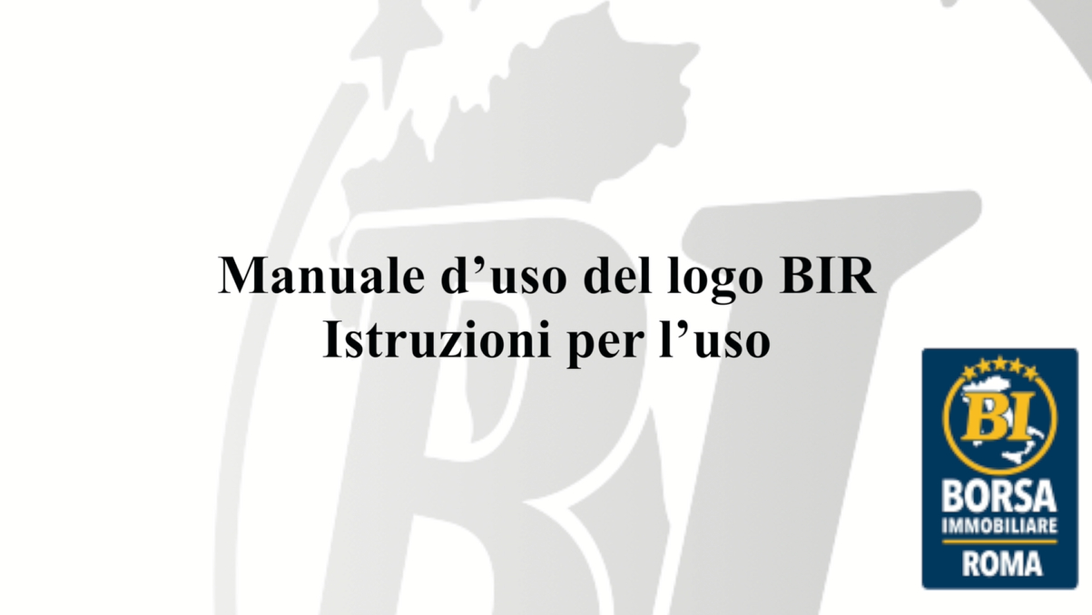 Manuale d’uso del logo BIR – Istruzioni per l’uso