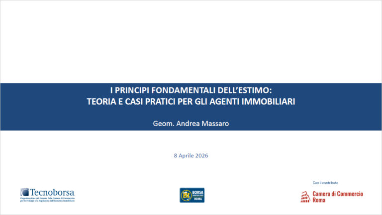 Corso introduttivo alle valutazioni immobiliari – Geom. Andrea Massaro