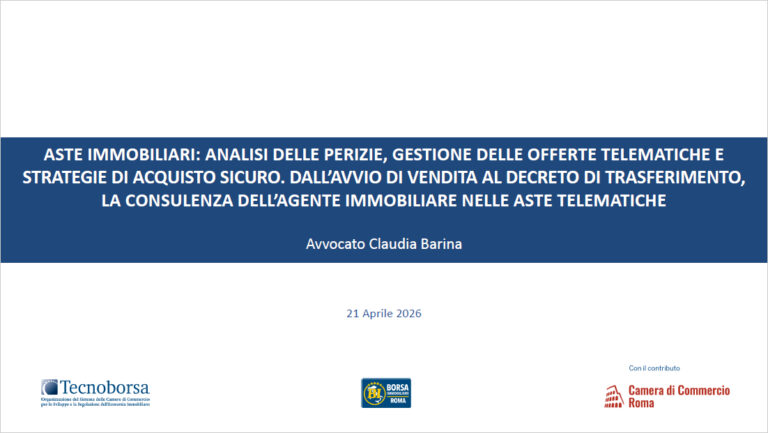 Aste immobiliari: analisi delle perizie, gestione delle offerte telematiche e strategie di acquisto sicuro – Avv. Claudia Barina