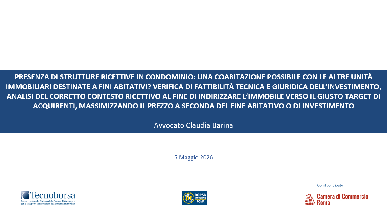 Presenza di strutture ricettive in Condominio